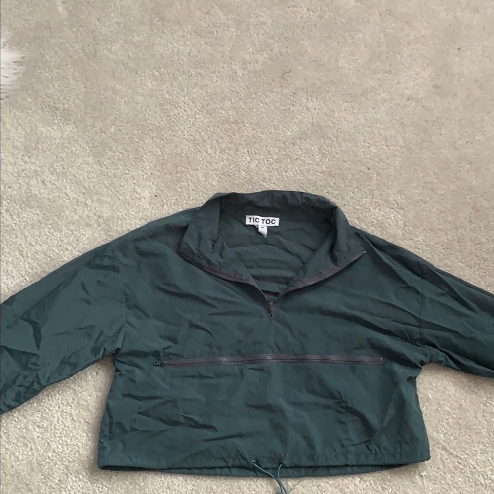 Dark green retro athletic jacket